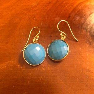 Blue and gold earrings